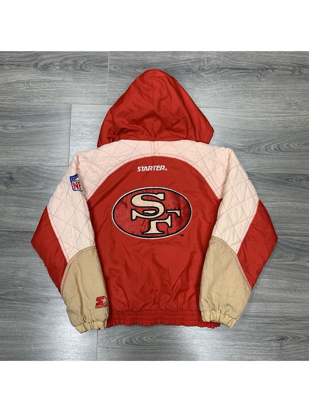 Vintage 90S Starter San Francisco 49Ers Jacket Medium Rare Men’s Red Puffer